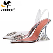 Load image into Gallery viewer, Sandals Women Pointed Clear Crystal Cup High Heel Shoes BY CDG DISTRIBUTING