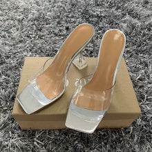 Load image into Gallery viewer, Sandals Women Pointed Clear Crystal Cup High Heel Shoes BY CDG DISTRIBUTING